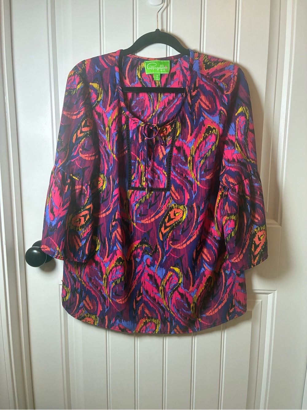 Pappagallo Vibrant Paisley-Print Tunic in Pink, Purple, Blue M